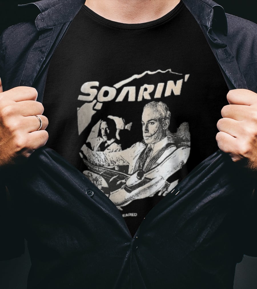 Soarin You Are Cleared For Takeoff Pilots Airplane Cockpit Halftone T-Shirt