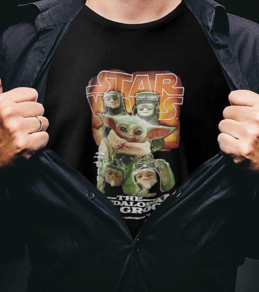 Star Wars The Mandalorian Grogu Din Djarin Anzellan Droidsmiths Collage This Is Way T-Shirt