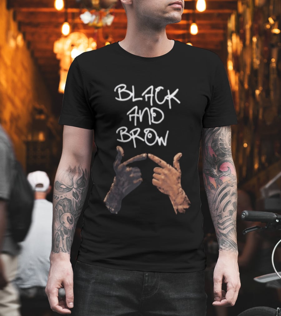 Black And Brown Hand Gesture T-Shirt