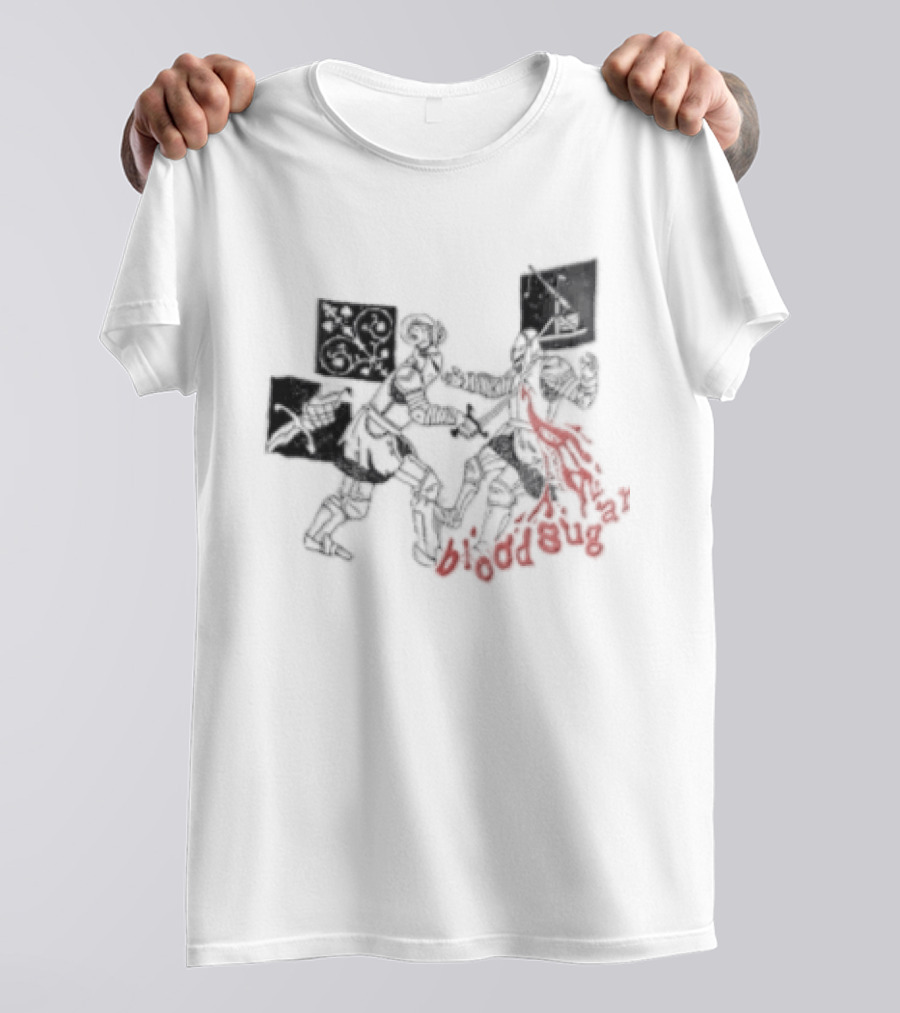 Blood Sugar Knights Duel Medieval Combat Flames T-Shirt