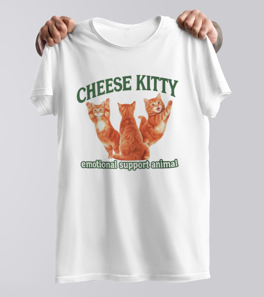 Cheese Kitty Emotional Support Animal Cats T-Shirt