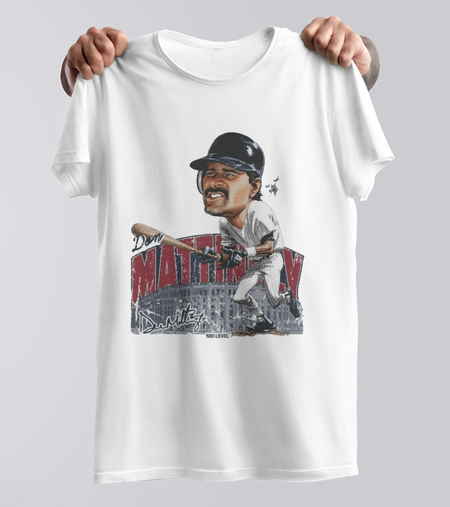 Don Mattingly New York 500 Level Bruce Stark Collection Baseball Stadium T-Shirt