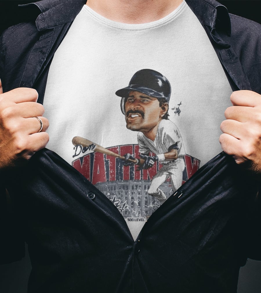 Don Mattingly New York 500 Level Bruce Stark Collection Baseball Stadium T-Shirt