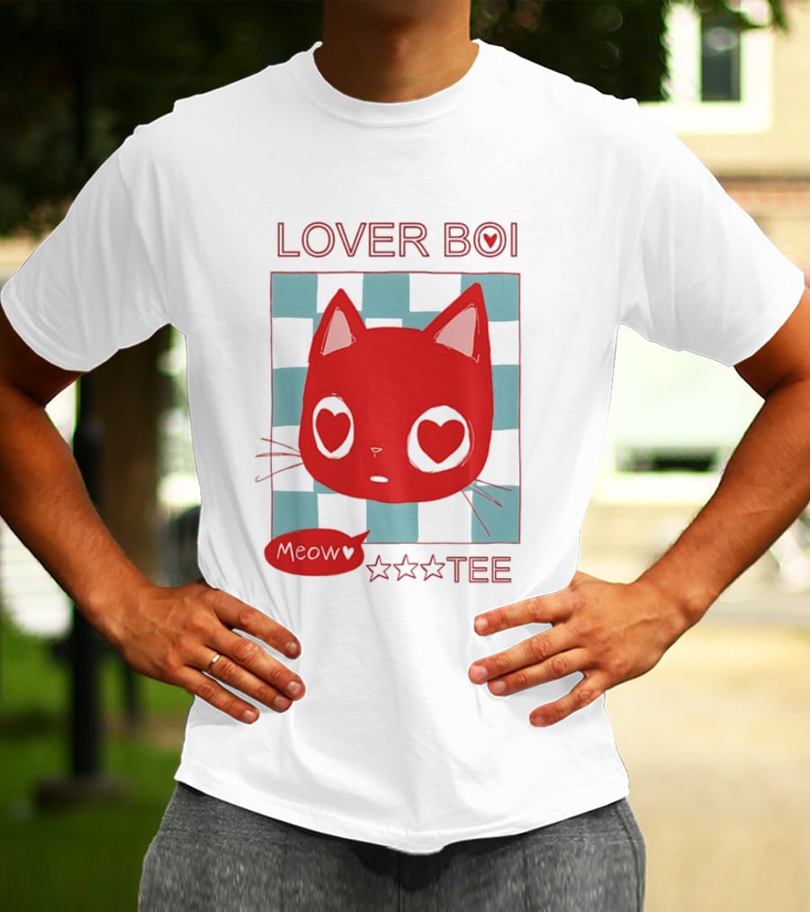 Lover Boi Meow Red Cat Star T-Shirt