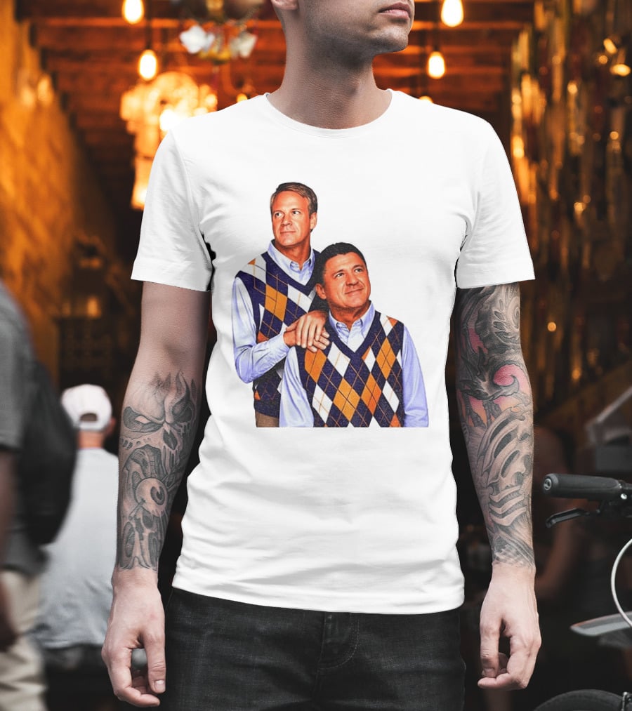 LSU Coaches Step Brothers Argyle Sweater Lane Kiffin T-Shirt