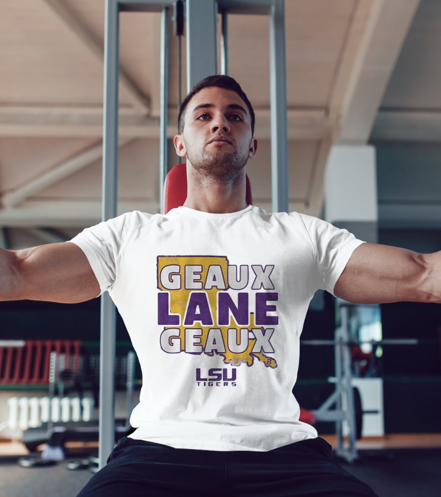 LSU Tigers Geaux Lane Geaux Football Louisiana Map T-Shirt