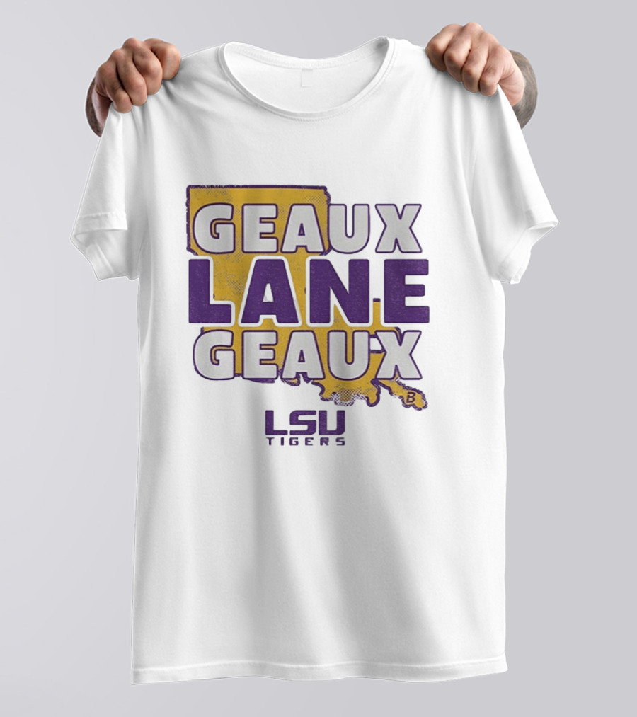 LSU Tigers Geaux Lane Geaux Football Louisiana Map T-Shirt