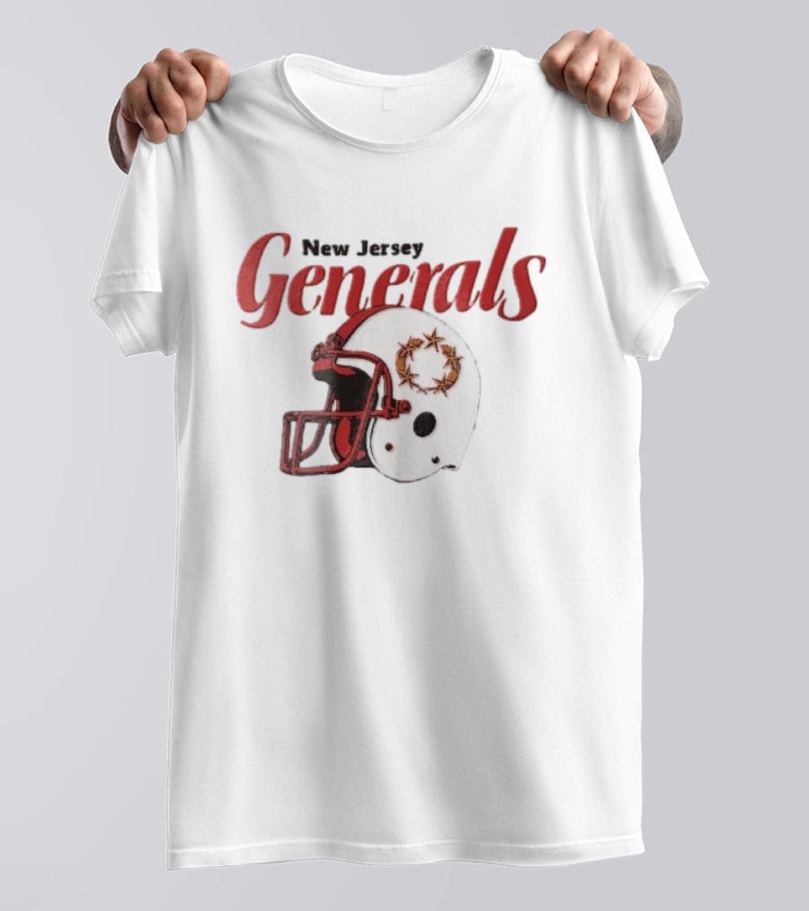 New Jersey Generals Distressed Helmet Five Stars T-Shirt