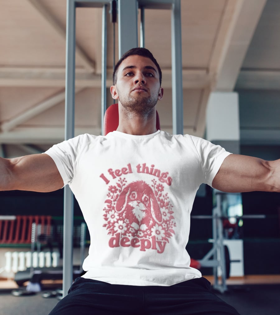 I Feel Things Deeply Rabbit Floral T-Shirt
