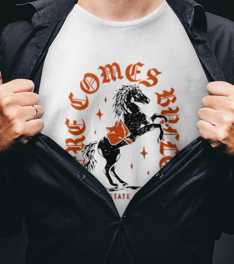 Oklahoma State University Here Comes Bullet Horse Riding Spirit T-Shirt
