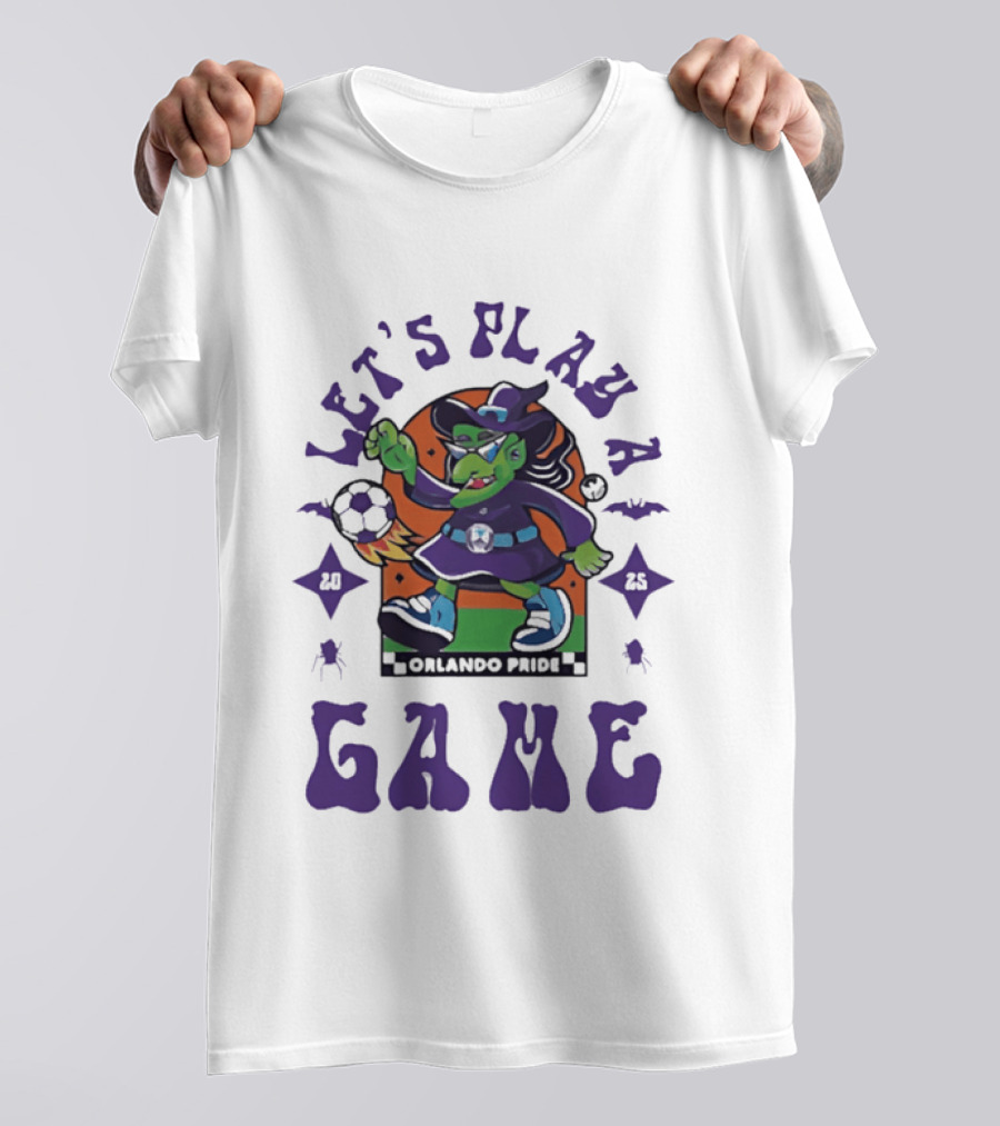 Orlando Pride Spooky Season 2025 Let's Play A Game Witch Soccer T-Shirt