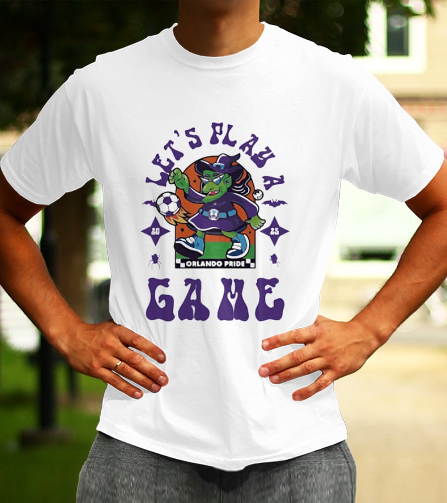 Orlando Pride Spooky Season 2025 Let's Play A Game Witch Soccer T-Shirt