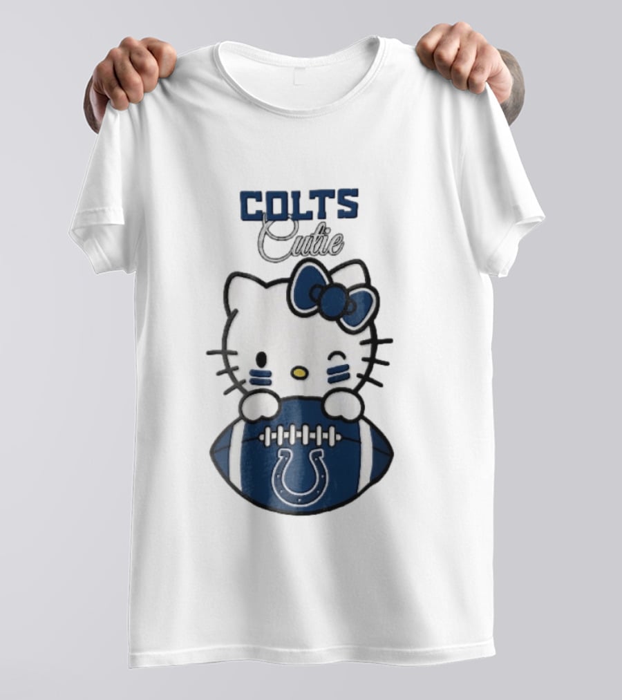 Indianapolis Colts Cutie Cartoon Cat Football Bow T-Shirt