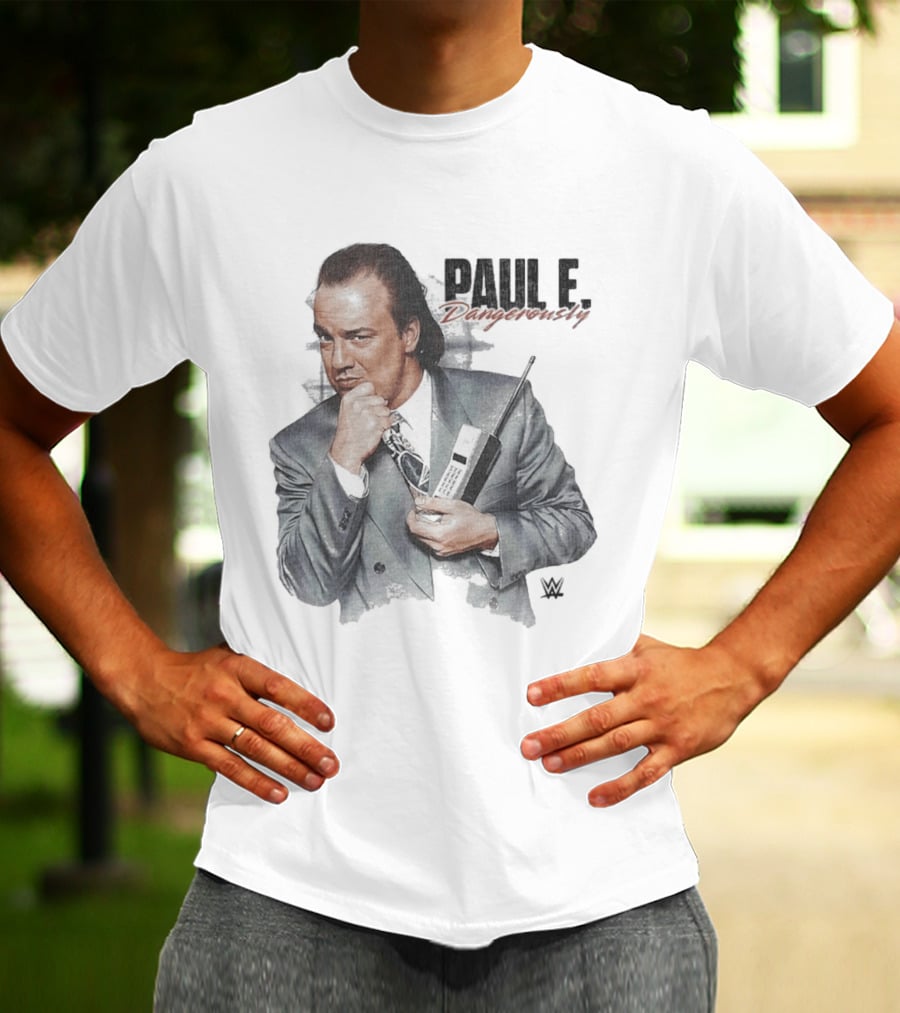 Paul E. Dangerously WWE Retro Suit And Cell Phone Pose T-Shirt