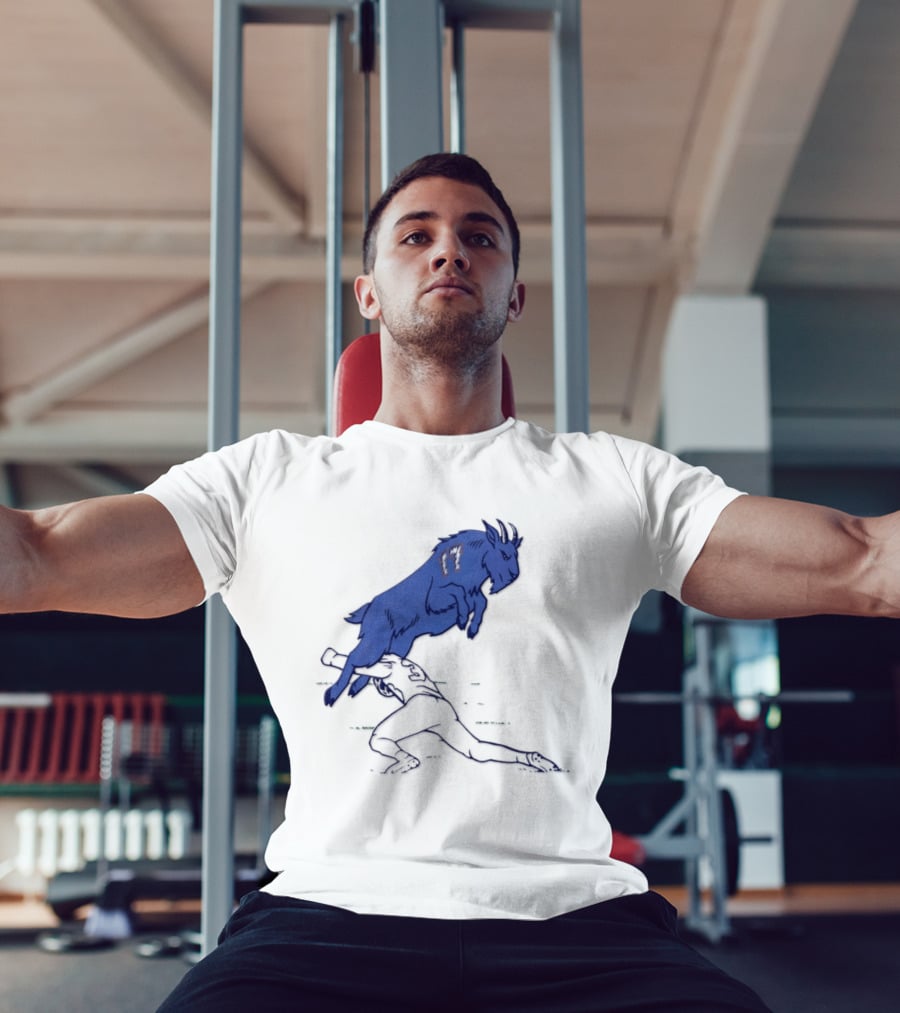 Buffalo Bills Josh Allen Goat 17 Jumping Over Defender Football Play T-Shirt