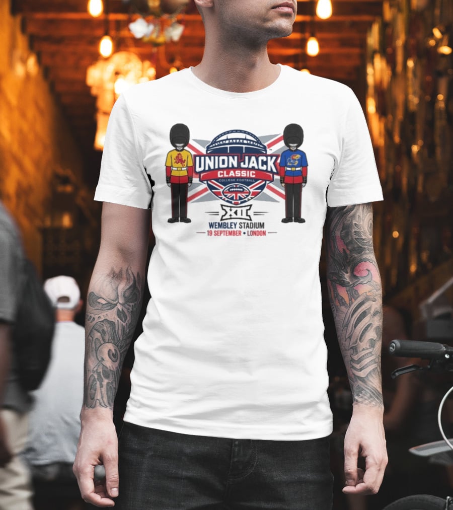 Kansas Jayhawks Vs Arizona State Union Jack Classic 2026 Wembley Stadium London 19 September T-Shirt