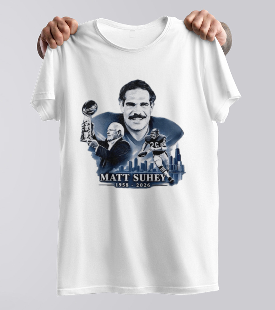 RIP Matt Suhey 1958 2026 Rest In Power With Trophy And Football Player T-Shirt