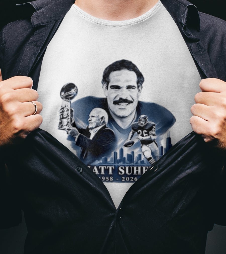 RIP Matt Suhey 1958 2026 Rest In Power With Trophy And Football Player T-Shirt