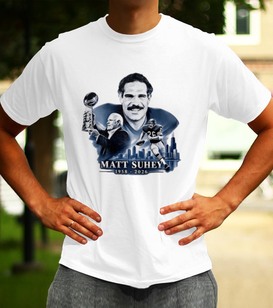 RIP Matt Suhey 1958 2026 Rest In Power With Trophy And Football Player T-Shirt