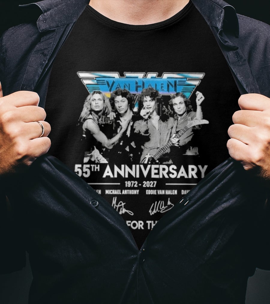 Van Halen 55th Anniversary 1972 2027 Thank You For The Memories Alex Eddie Michael David Signatures T-Shirt