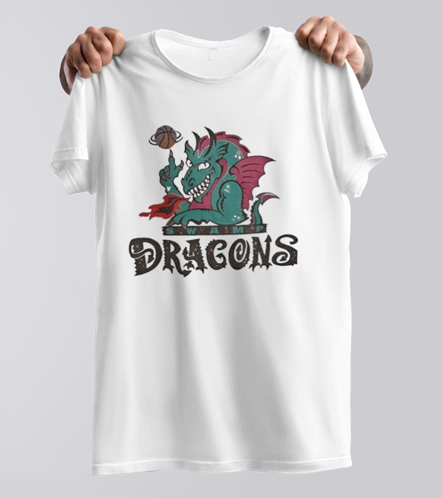 Swamp Dragons Basketball Fire Breathing Monster T-Shirt