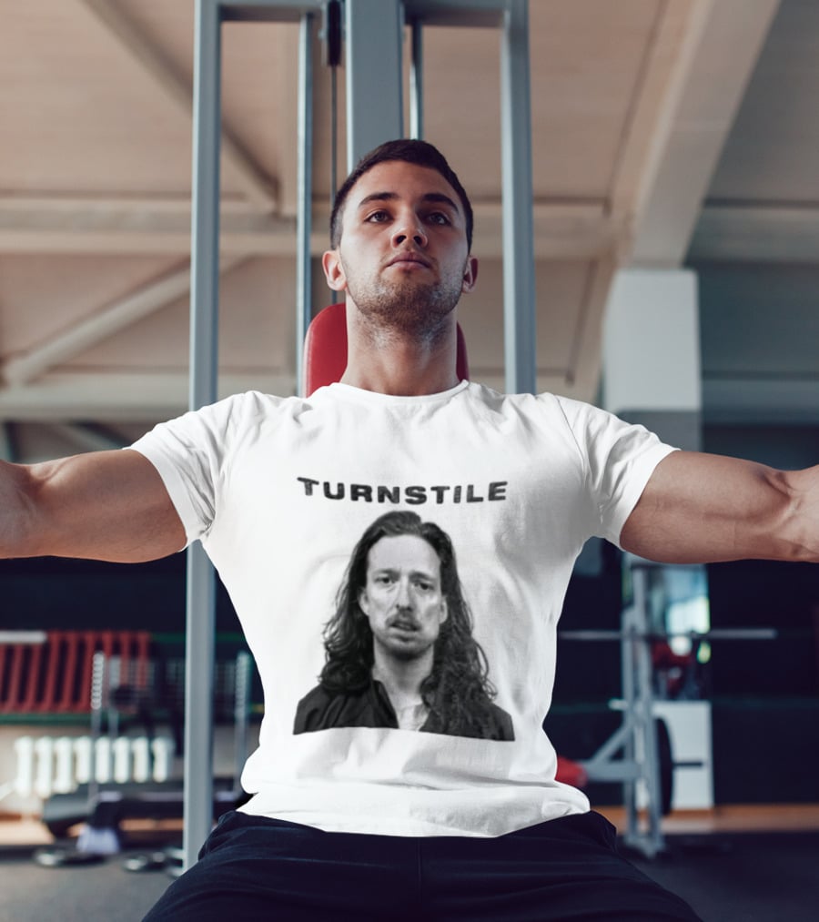 Turnstile Man Black And White T-Shirt