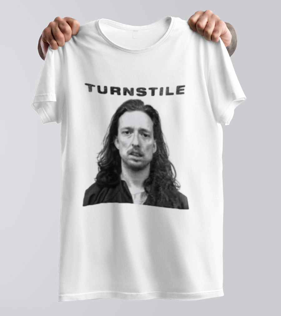 Turnstile Man Black And White T-Shirt