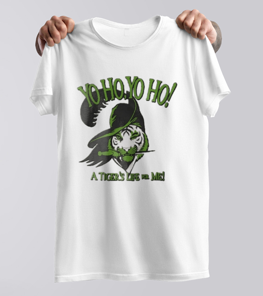 Yo Ho Yo Ho Pirate Tiger Winking Dagger A Tiger's Life For Me T-Shirt