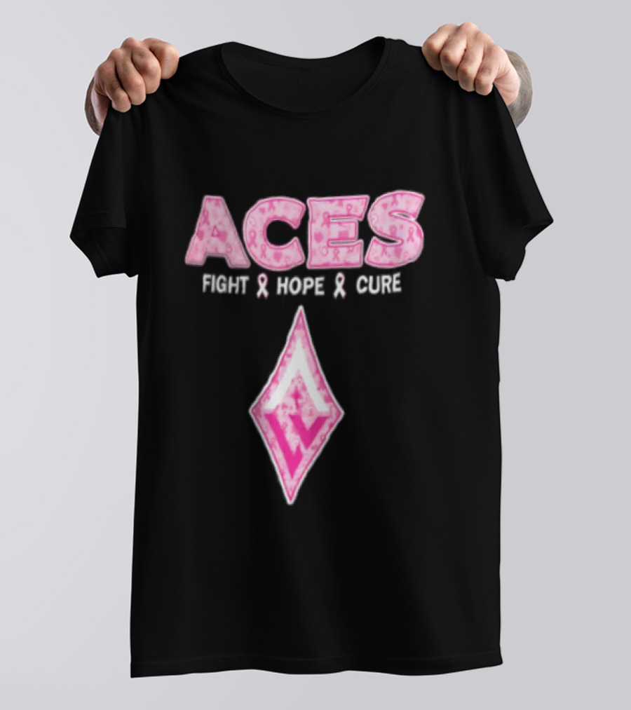 Aces Fight Hope Cure Pink Ribbon Las Vegas Aces T-Shirt