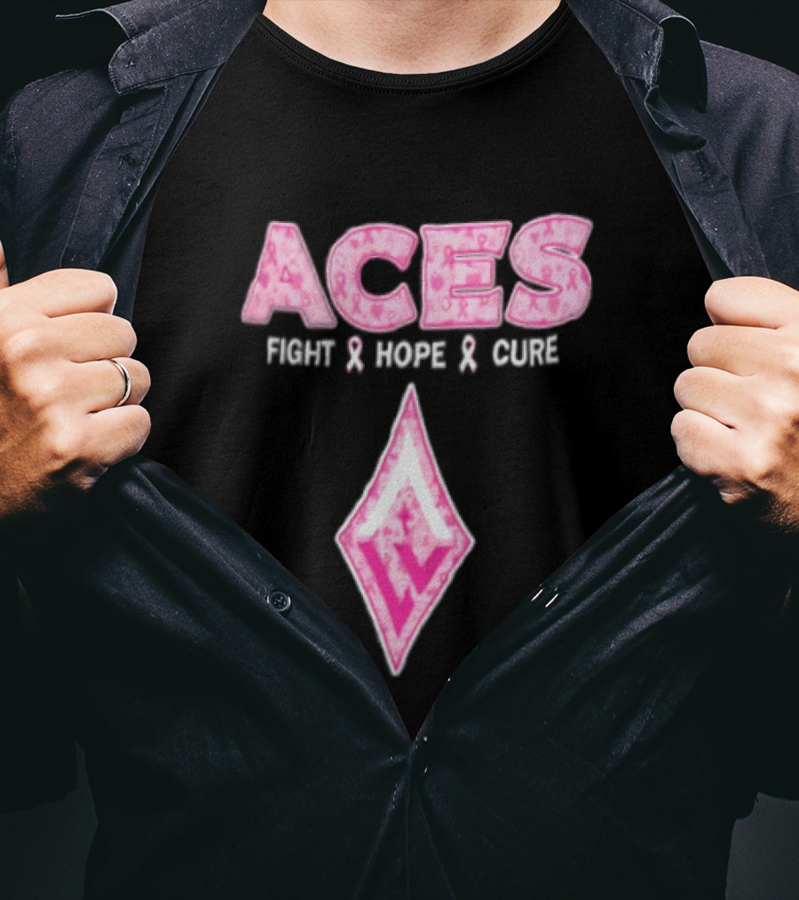 Aces Fight Hope Cure Pink Ribbon Las Vegas Aces T-Shirt