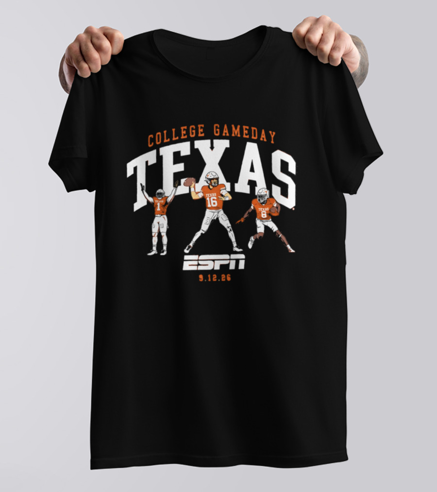 College Gameday Texas Football Players ESPN 9.12.26 T-Shirt