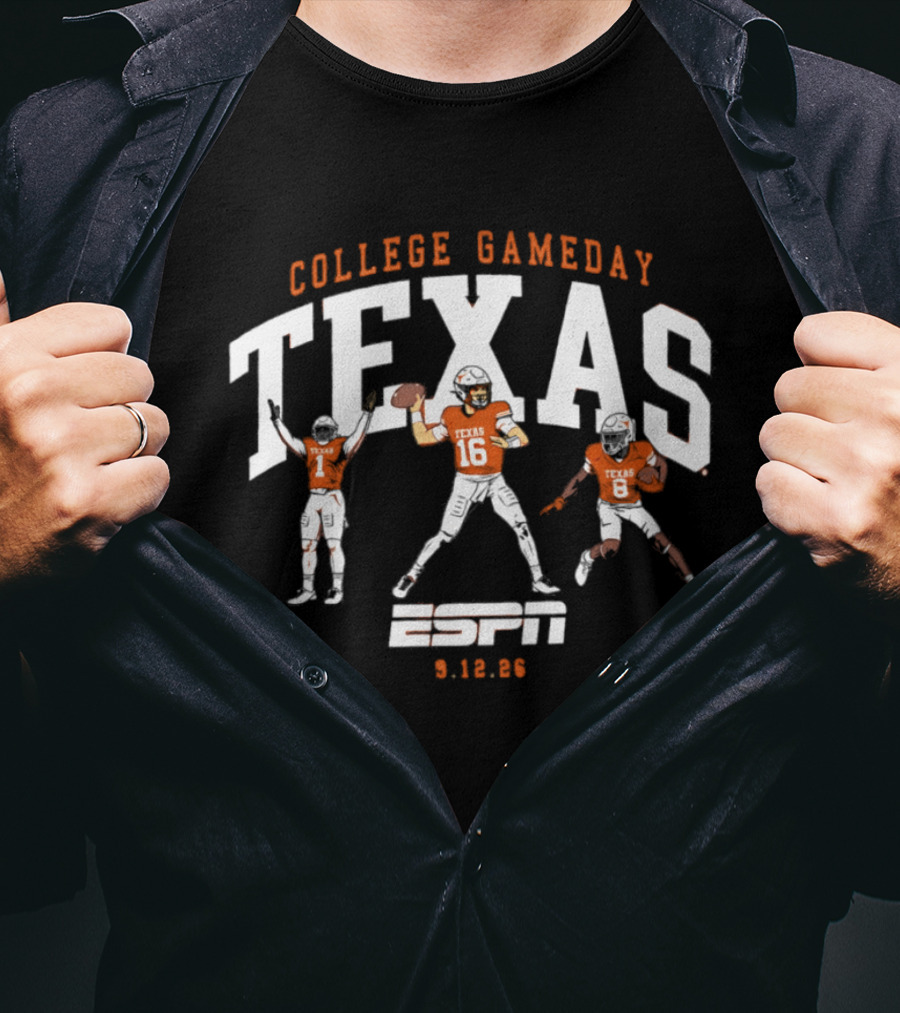 College Gameday Texas Football Players ESPN 9.12.26 T-Shirt