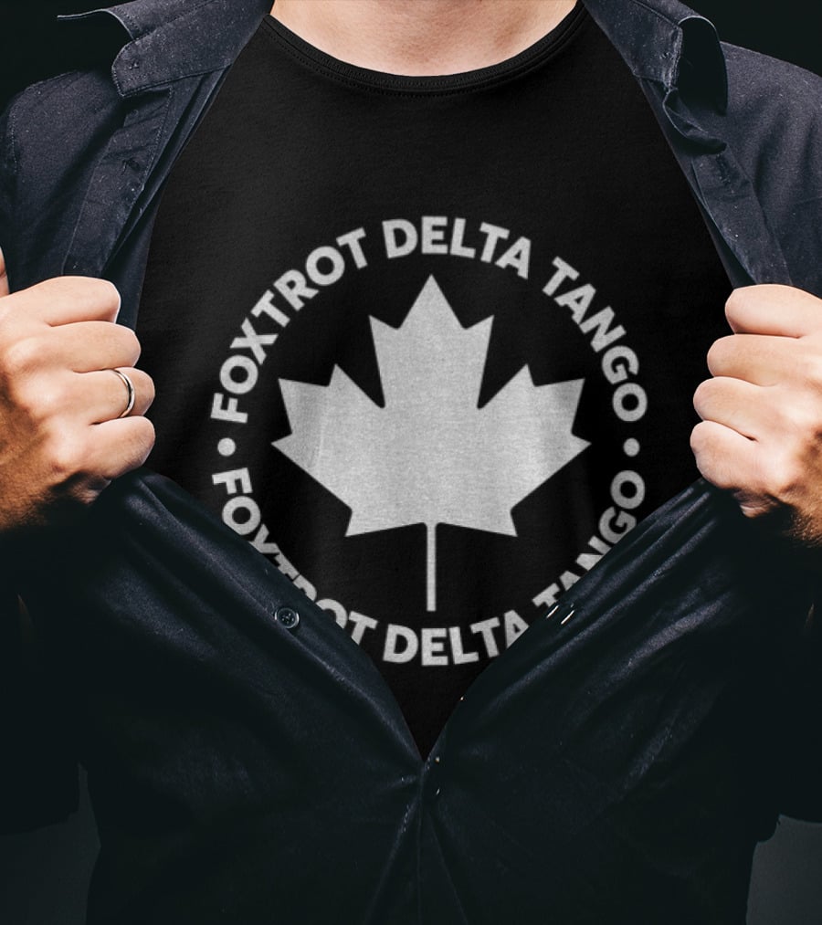 Foxtrot Delta Tango Canadian Maple Leaf Circular T-Shirt