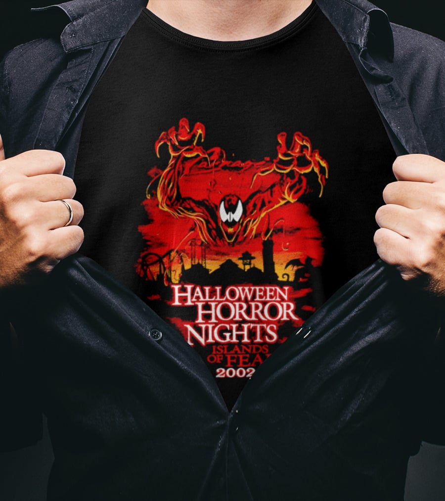 Carnage Halloween Horror Nights Islands Of Fear 2002 T-Shirt