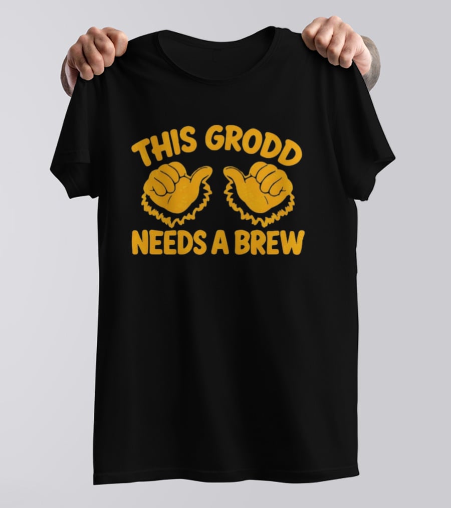 This Grodd Needs A Brew Funny Gorilla Grodd Thumbs Up T-Shirt