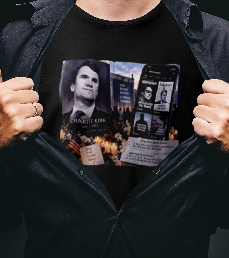 Charlie Kirk Meme Kirkiversary 1993 2025 Satire Freedom Division America T-Shirt