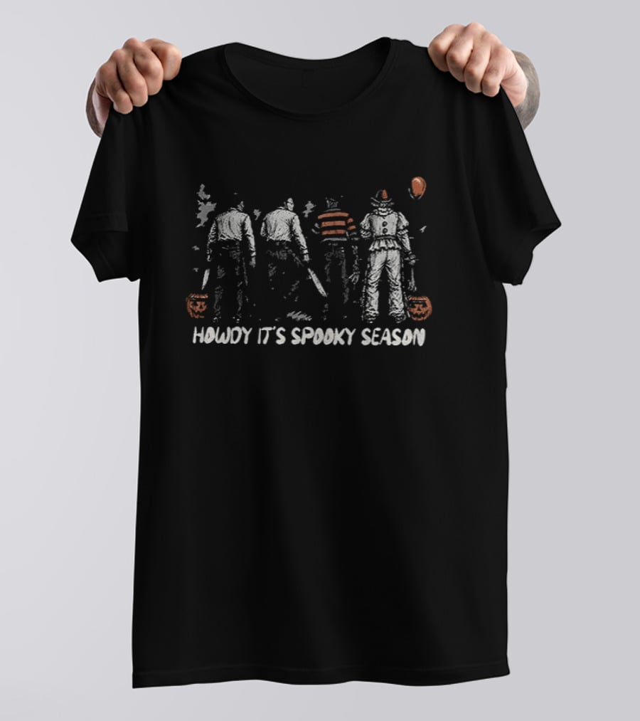 Howdy It's Spooky Season Jason Michael Freddy Pennywise T-Shirt