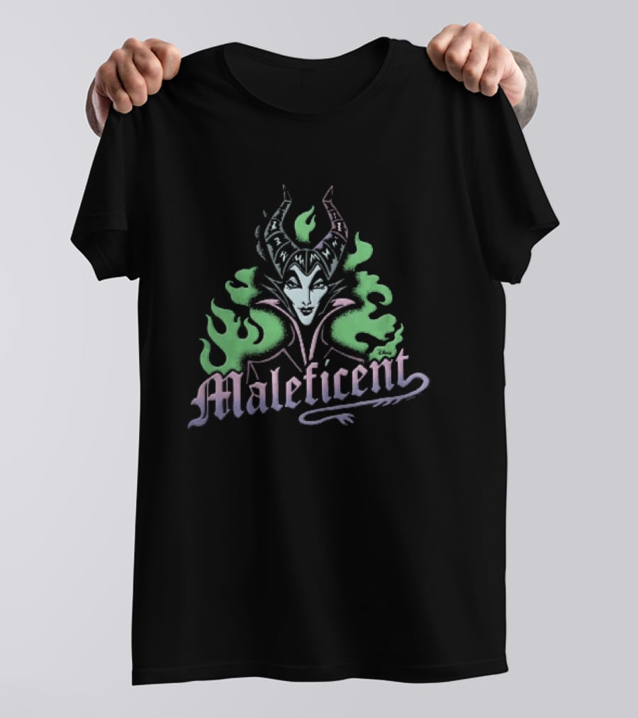 Disney Maleficent Horned Villain Green Flames T-Shirt