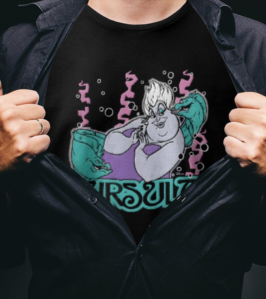 Disney Ursula Sea Witch Villain Eels Bubbles Seaweed T-Shirt