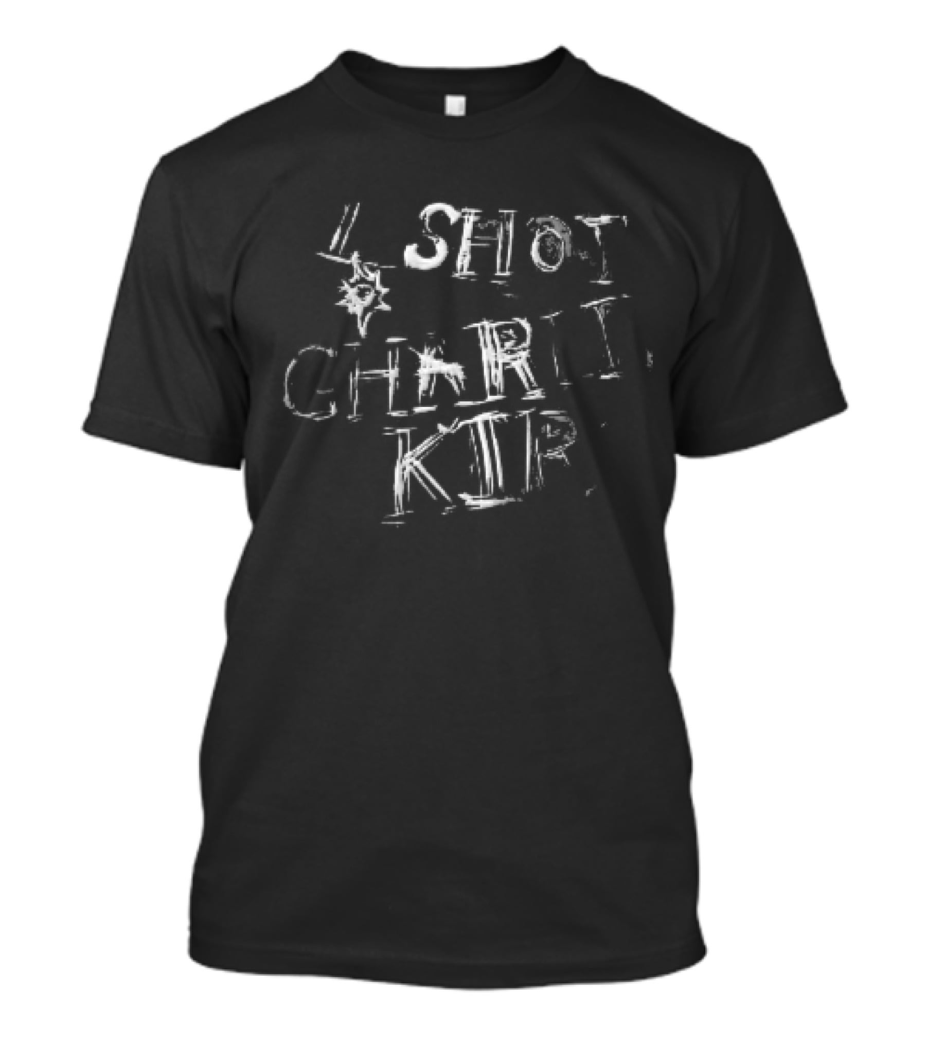 Charlie Kirk Shot Chalk Line Scratchy Distressed T-Shirt