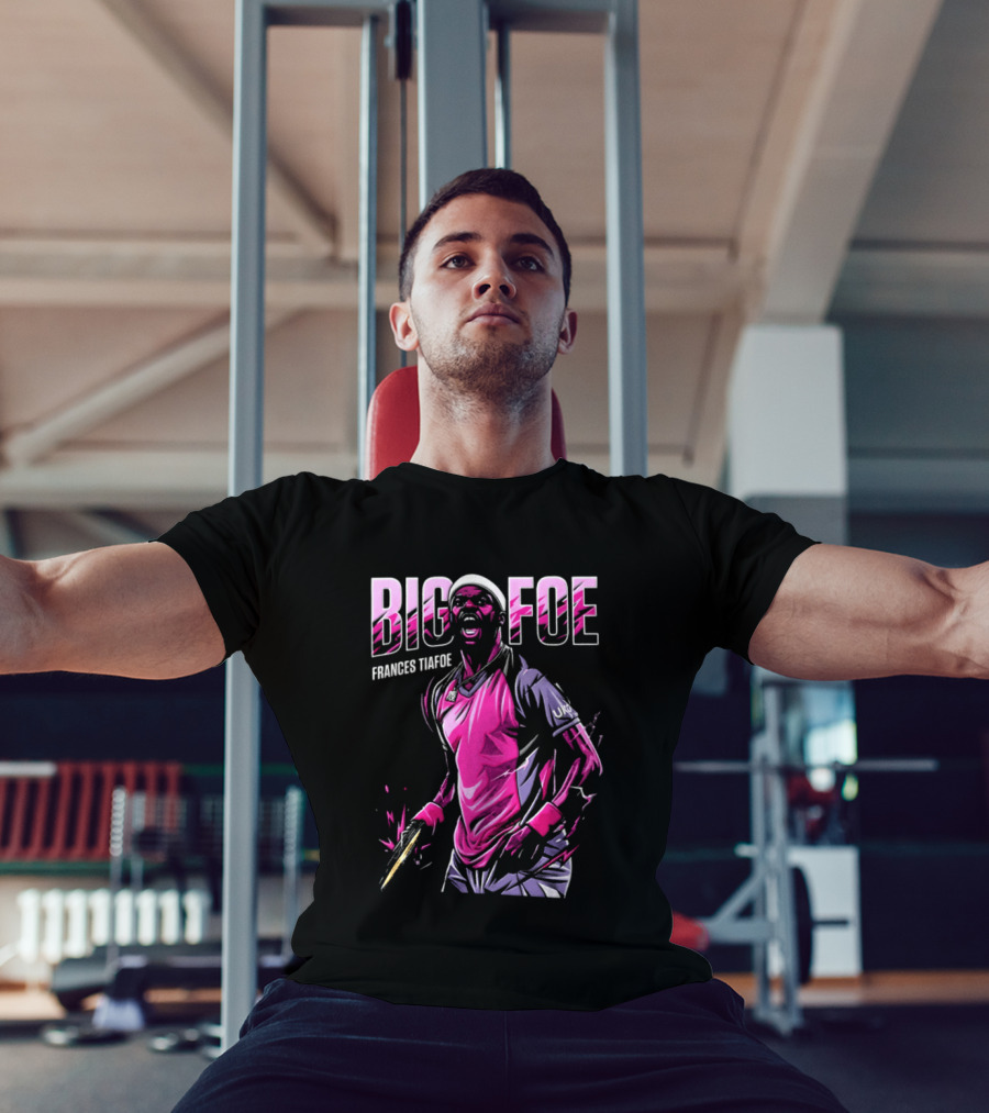 Frances Tiafoe Big Foe Tennis Scream Dynamic Pink Energy T-Shirt