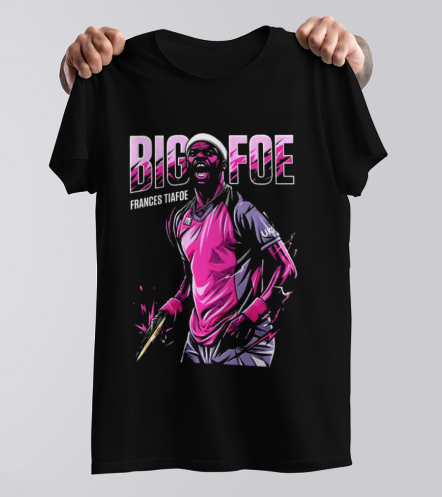 Frances Tiafoe Big Foe Tennis Scream Dynamic Pink Energy T-Shirt