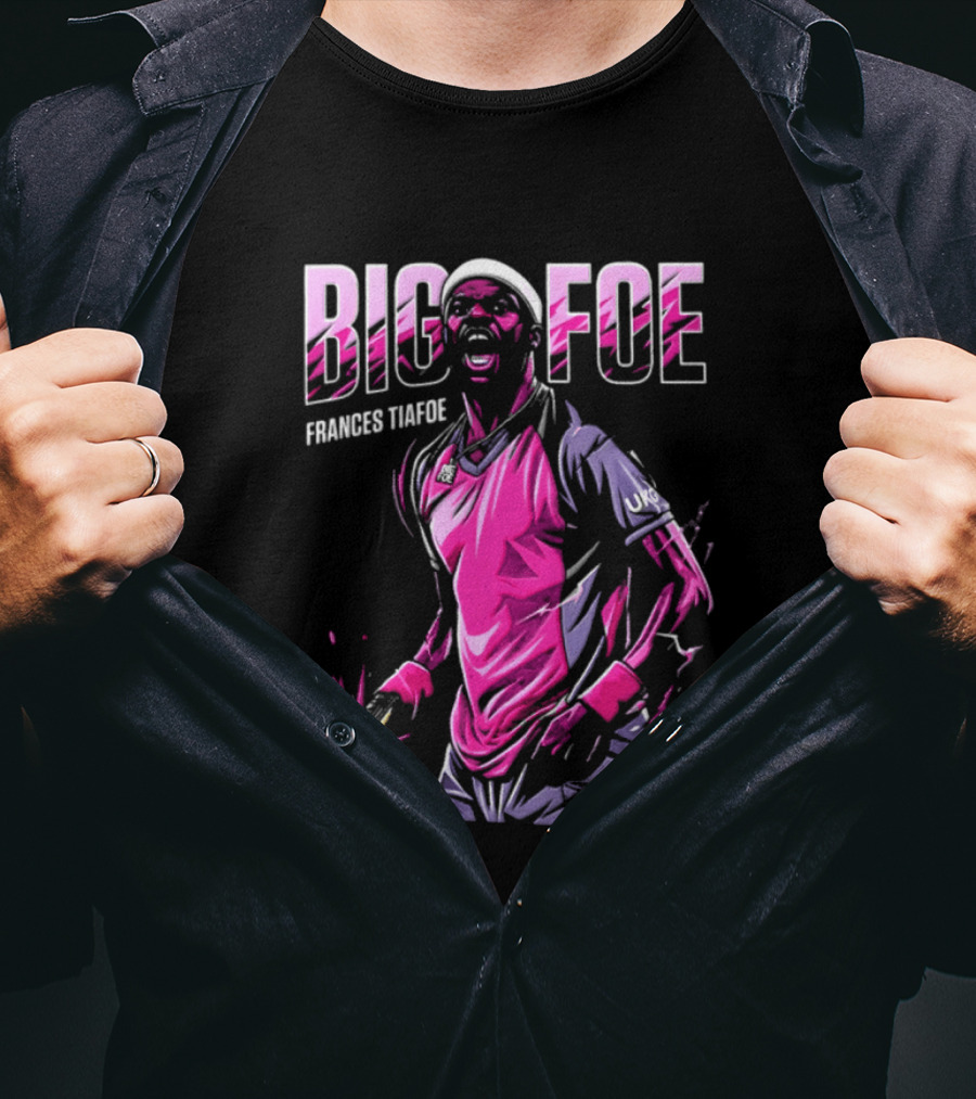 Frances Tiafoe Big Foe Tennis Scream Dynamic Pink Energy T-Shirt