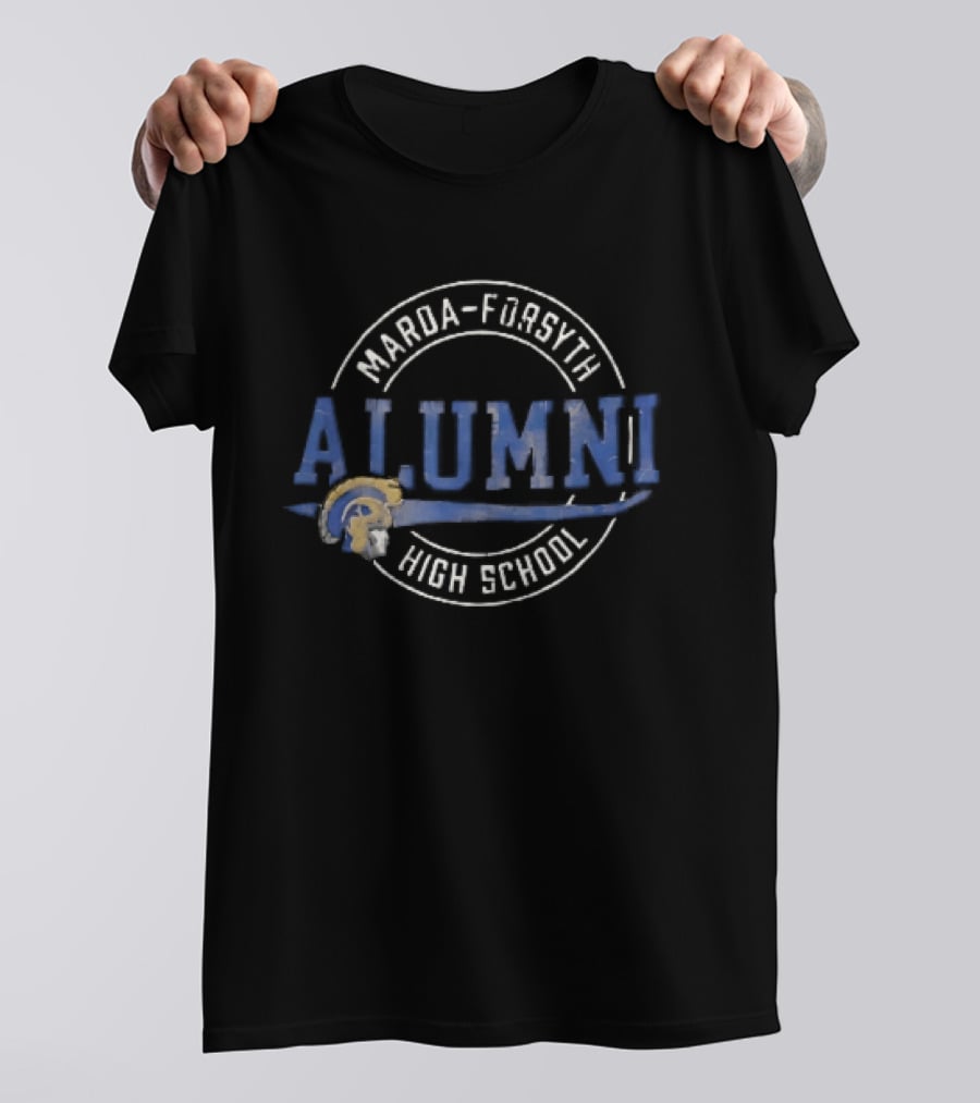 Maroa Forsyth High School Alumni Trojan Helmet Swoosh Frame T-Shirt