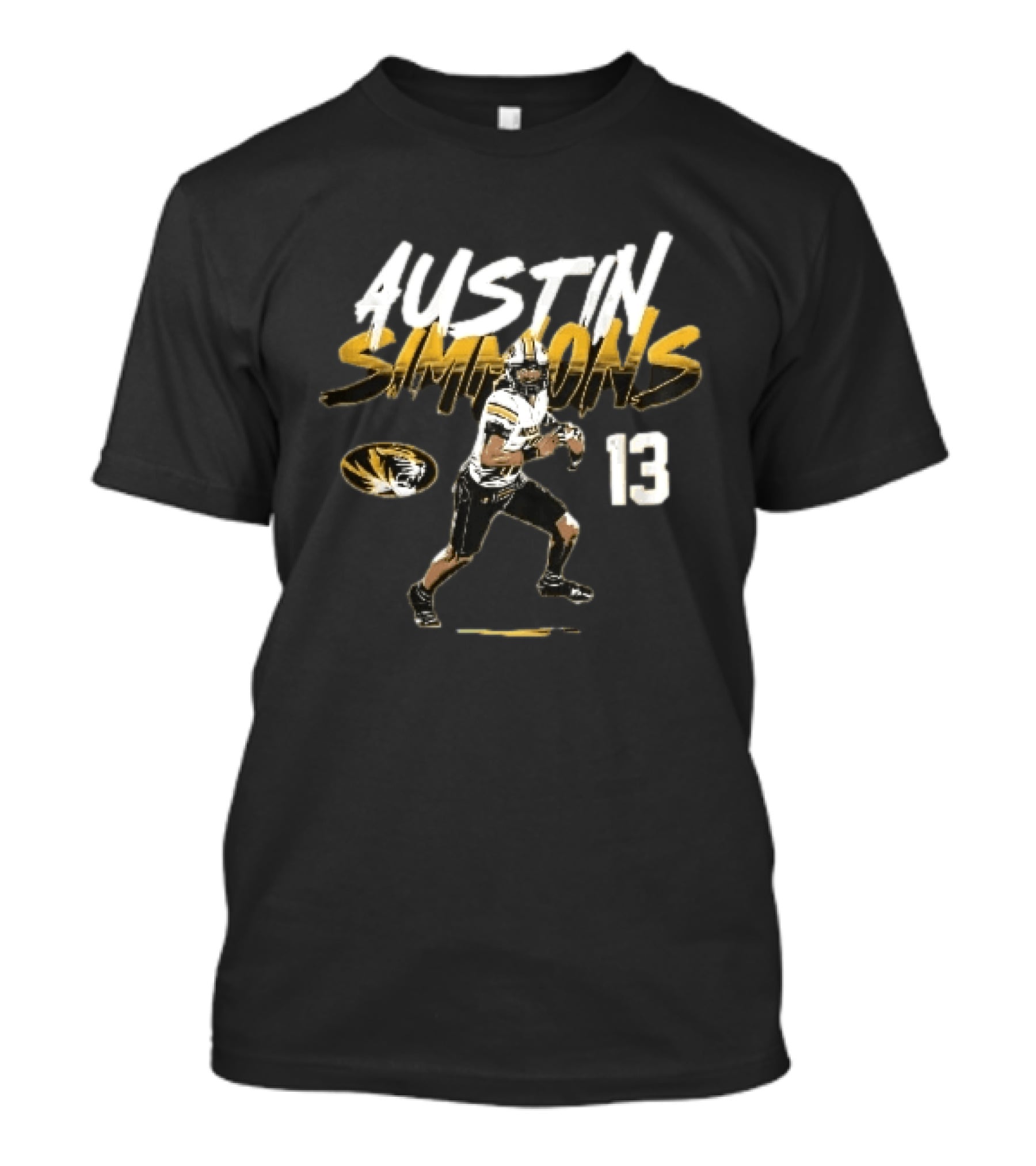 Missouri Tigers Austin Simmons 13 Quarterback NCAA Football T-Shirt