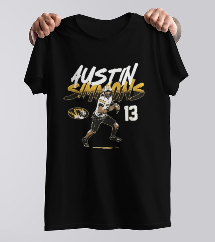 Missouri Tigers Austin Simmons 13 Quarterback NCAA Football T-Shirt