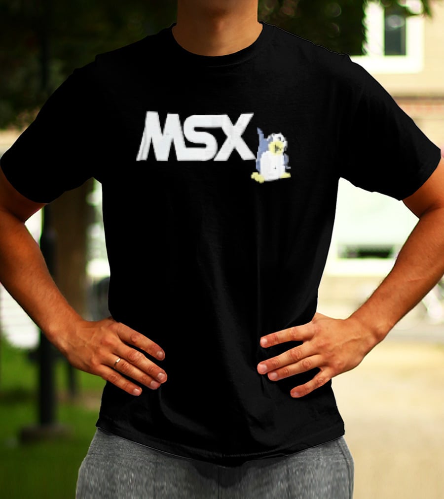 MSX Classic Pixel Penguin Video Game T-Shirt