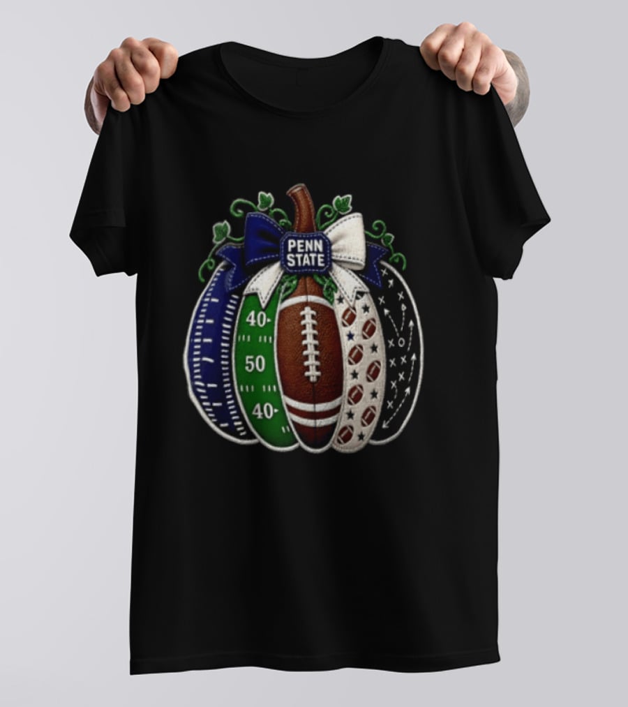 Penn State Football Pumpkin Fall Sports Season Football Decor T-Shirt