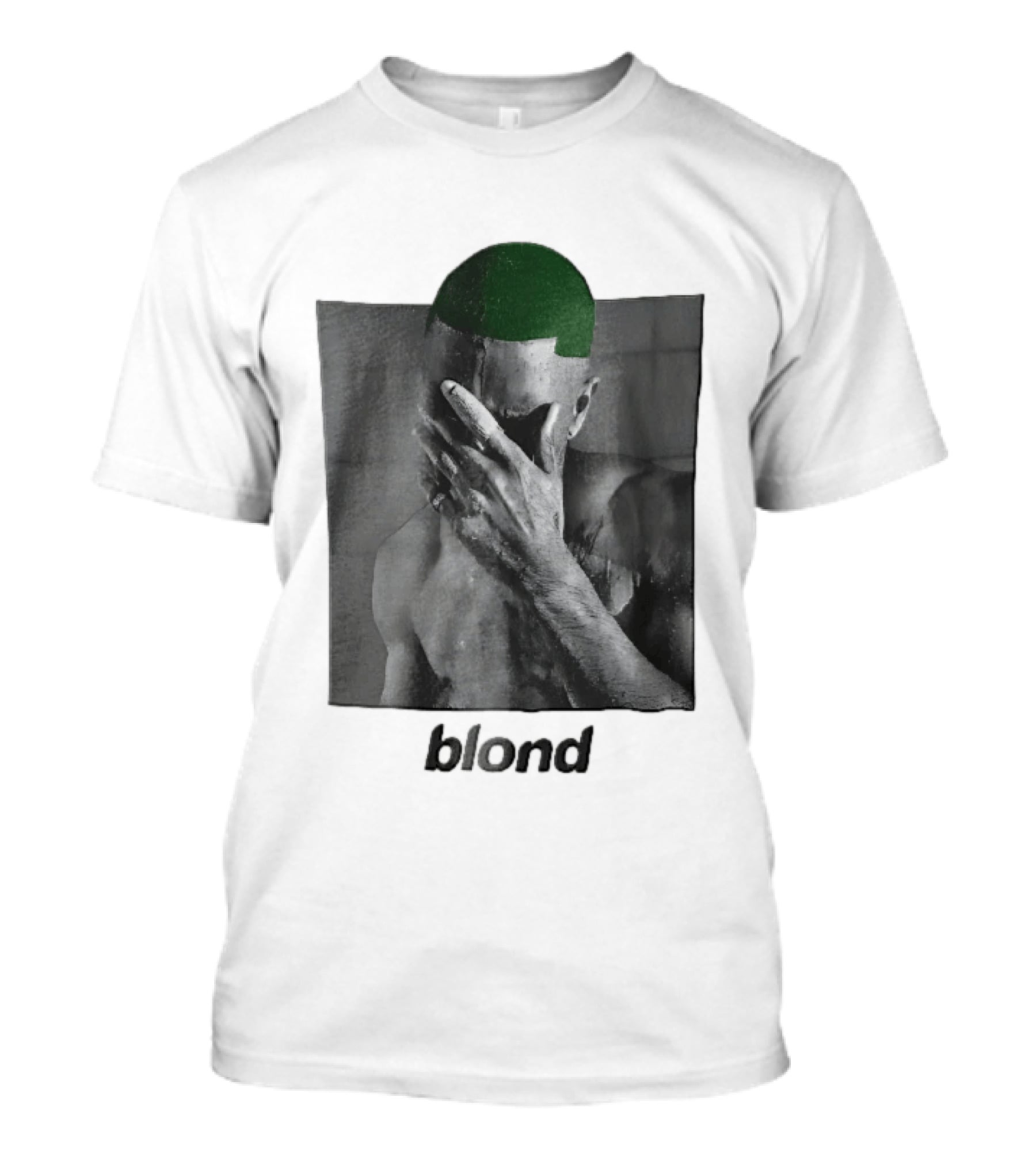 Blond Frank Ocean Green Hair Covering Face Halftone T-Shirt