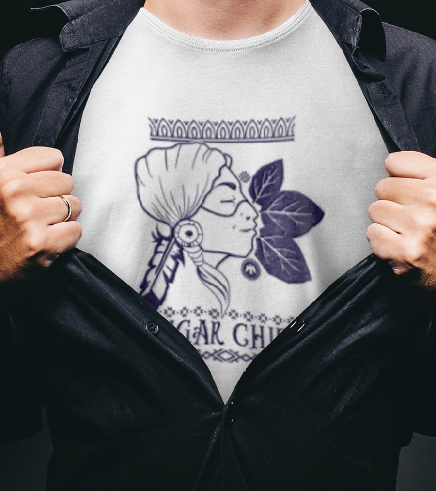Cigar Chief Native American Smoking Profile T-Shirt